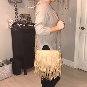 Fringe cross body bag